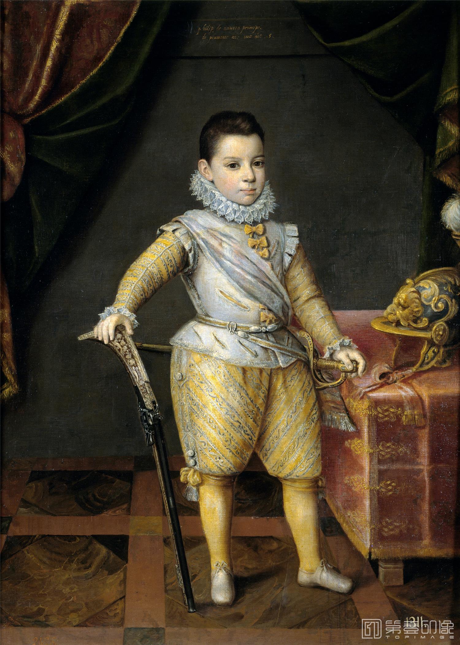油画-西班牙普拉多美术馆油画藏画-Kraek, Jan-Felipe Manuel de Saboya a los cinco años-128cm x 91cm-1474